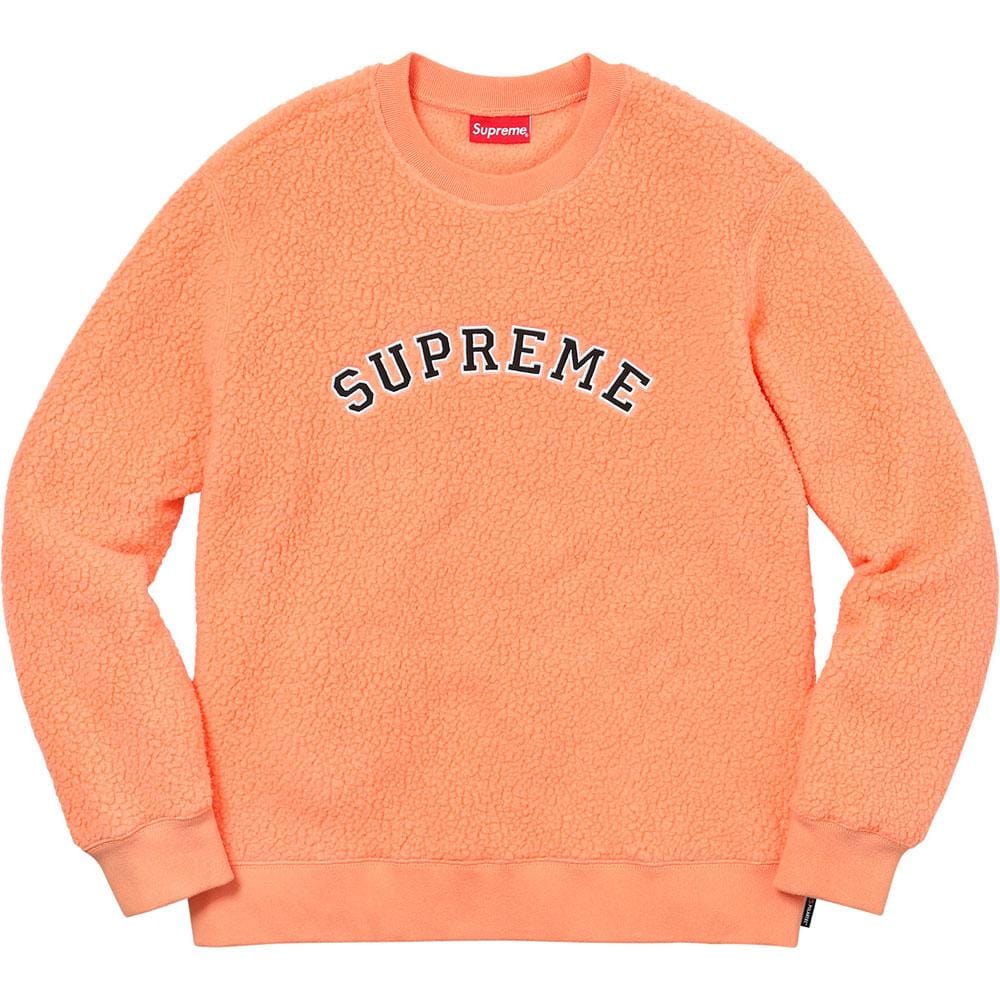Supreme Polartec Deep Pile Crewneck Peach — XXS — Front View