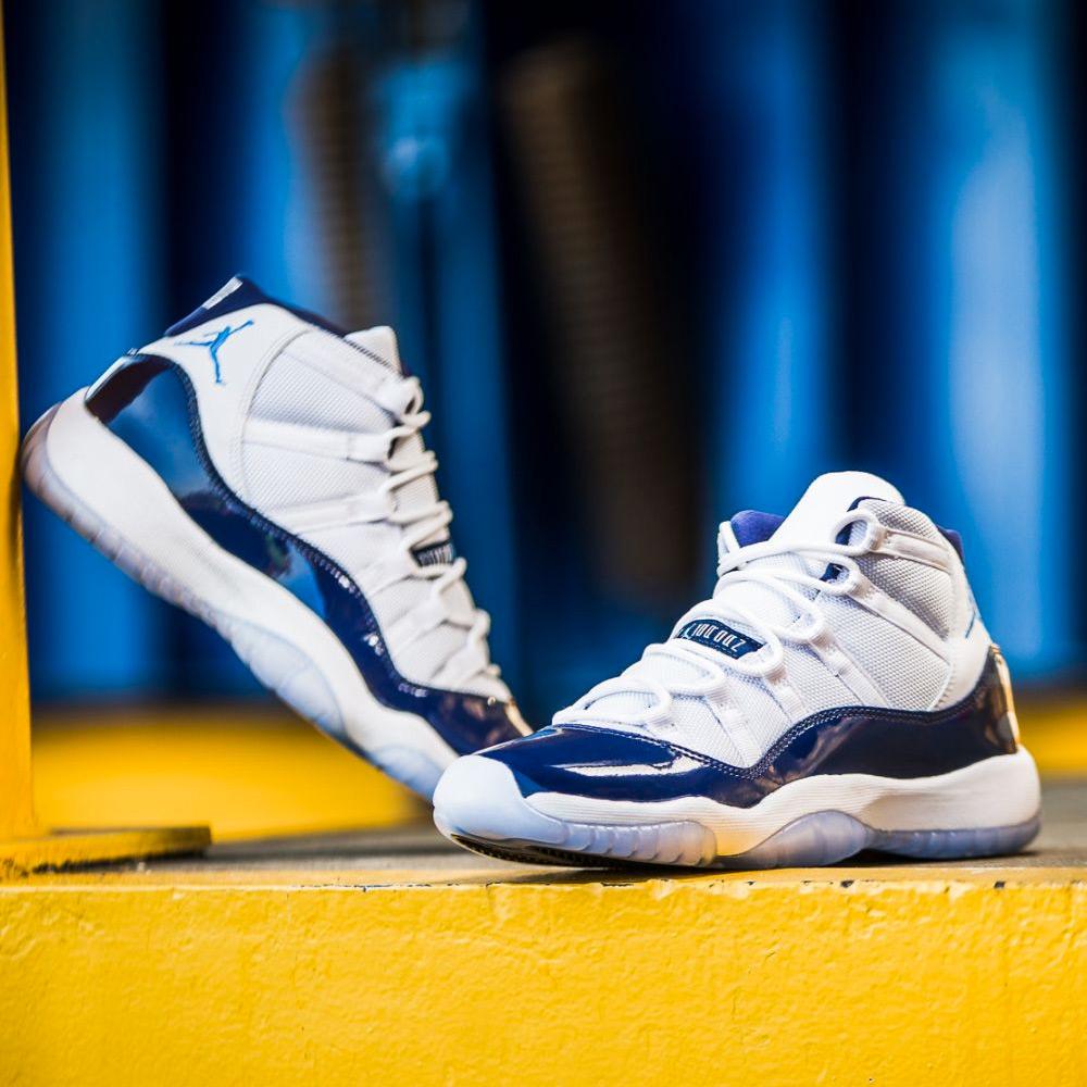 Air Jordan 11 Retro GS White-Midnight Navy Win like 82 — UK 13.5 | EU 32 | US 1Y — Alternate View 8