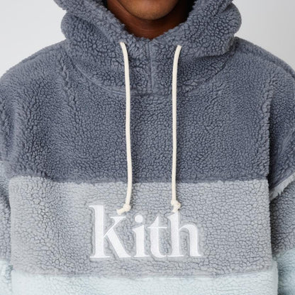 Kith Sherpa Double Pocket Hoodie Pearl Blue — XXS — Lifestyle View