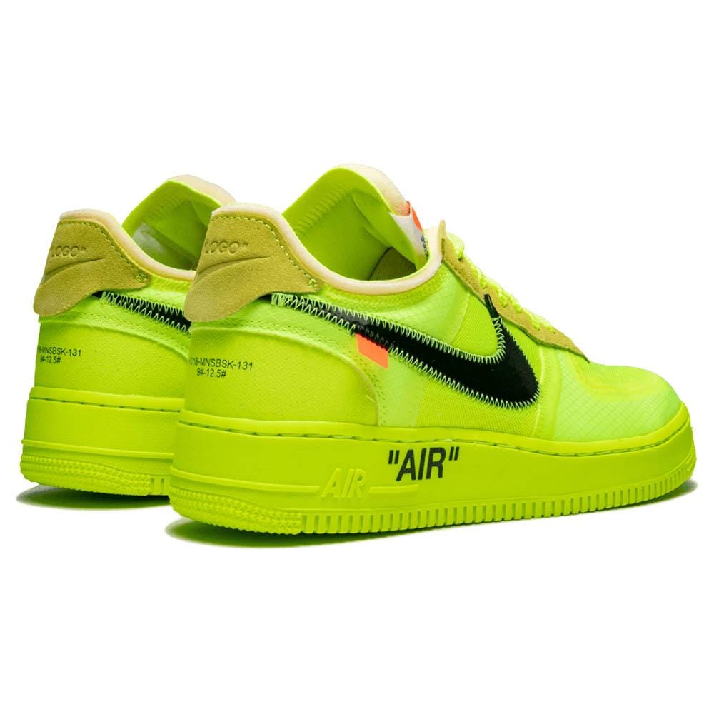 Off-White x Nike Air Force 1 Volt — 3 UK | 35.5 EU — Back View