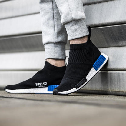 Adidas NMD_CS1 Primeknit Core Black-Lush Blue — UK 3.5 | EU 36 | US 4 — Side View