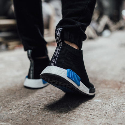 Adidas NMD_CS1 Primeknit Core Black-Lush Blue — UK 3.5 | EU 36 | US 4 — Back View