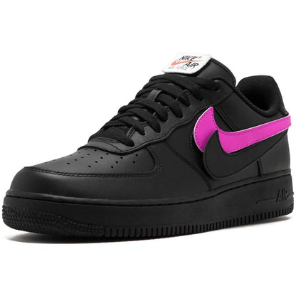 Nike Air Force 1 07 QS Velcro Black Swoosh Pack — UK 3 | EU 35.5 | US 3.5 — Top View