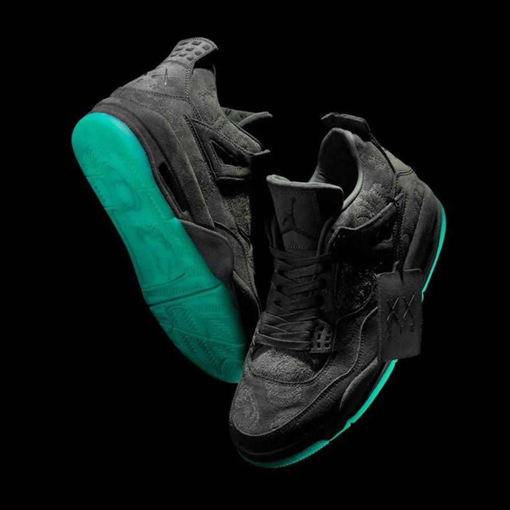 KAWS x Air Jordan 4 Retro Black — UK 3 | EU 35.5 | US 3.5 — Alternate View 7