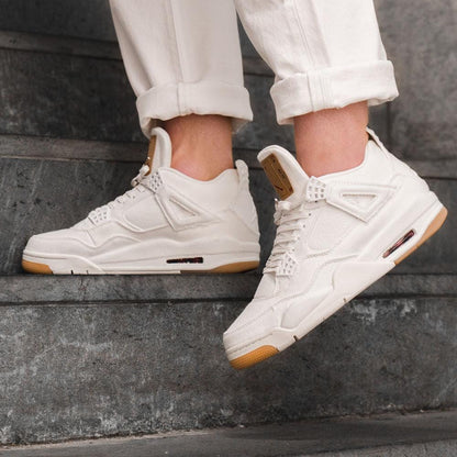 Levis x Nike Air Jordan 4 White — UK 3 | EU 35.5 | US 3.5 — Alternate View 7