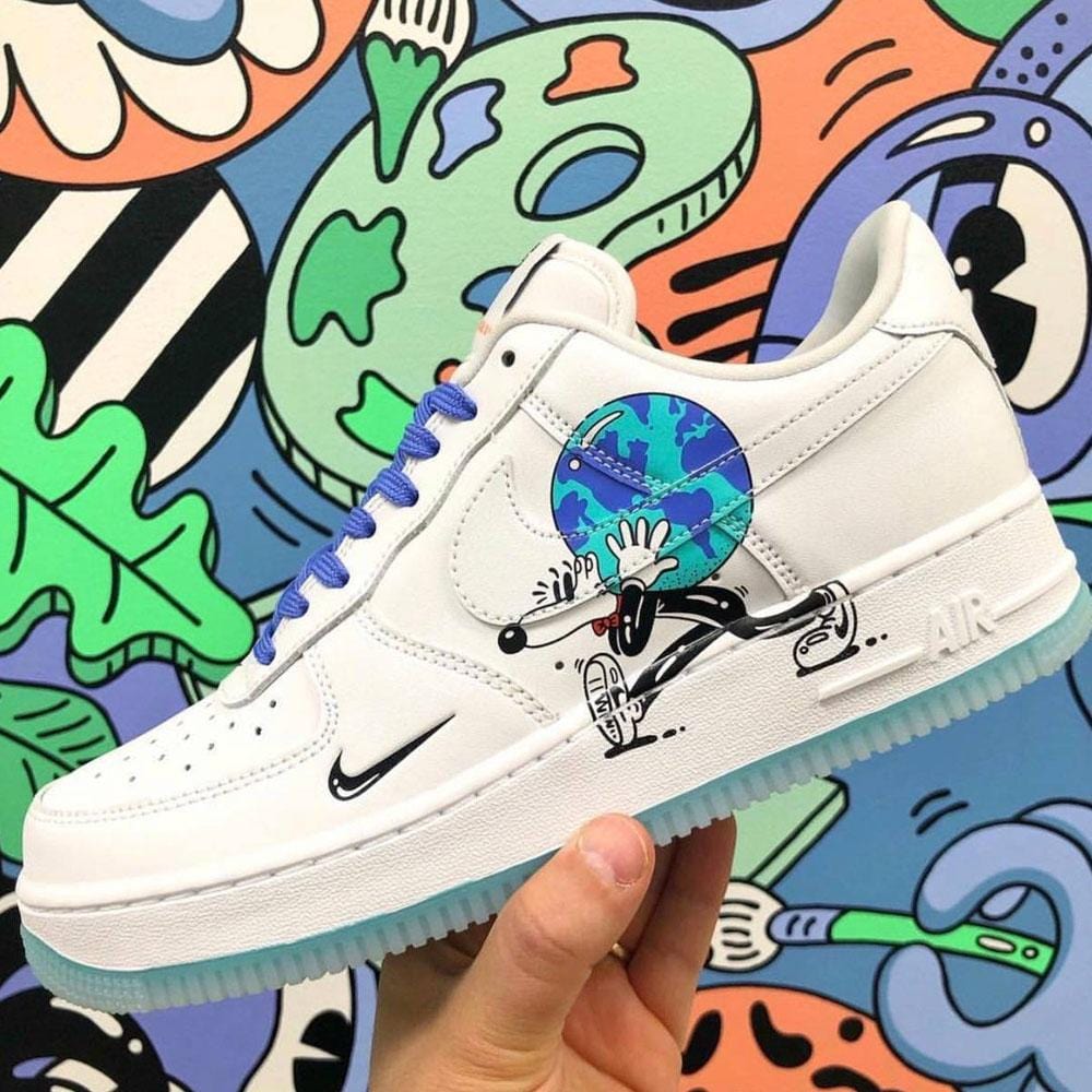 Nike Air Force 1 Earth Day Pack White — UK 3 | EU 35.5 | US 3.5 — Back View