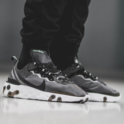 Nike React Element 87 Black White — UK 3 | EU 35.5 | US 3.5 — Alternate View 8