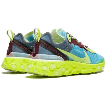 Undercover x Nike React Element 87 Blue Volt — UK 3 | EU 35.5 | US 3.5 — Back View