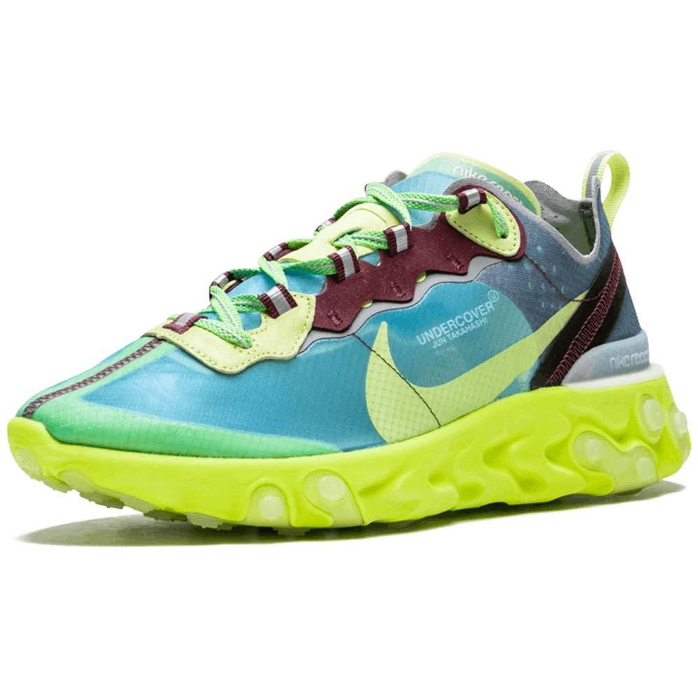 Undercover x Nike React Element 87 Blue Volt — UK 3 | EU 35.5 | US 3.5 — Top View