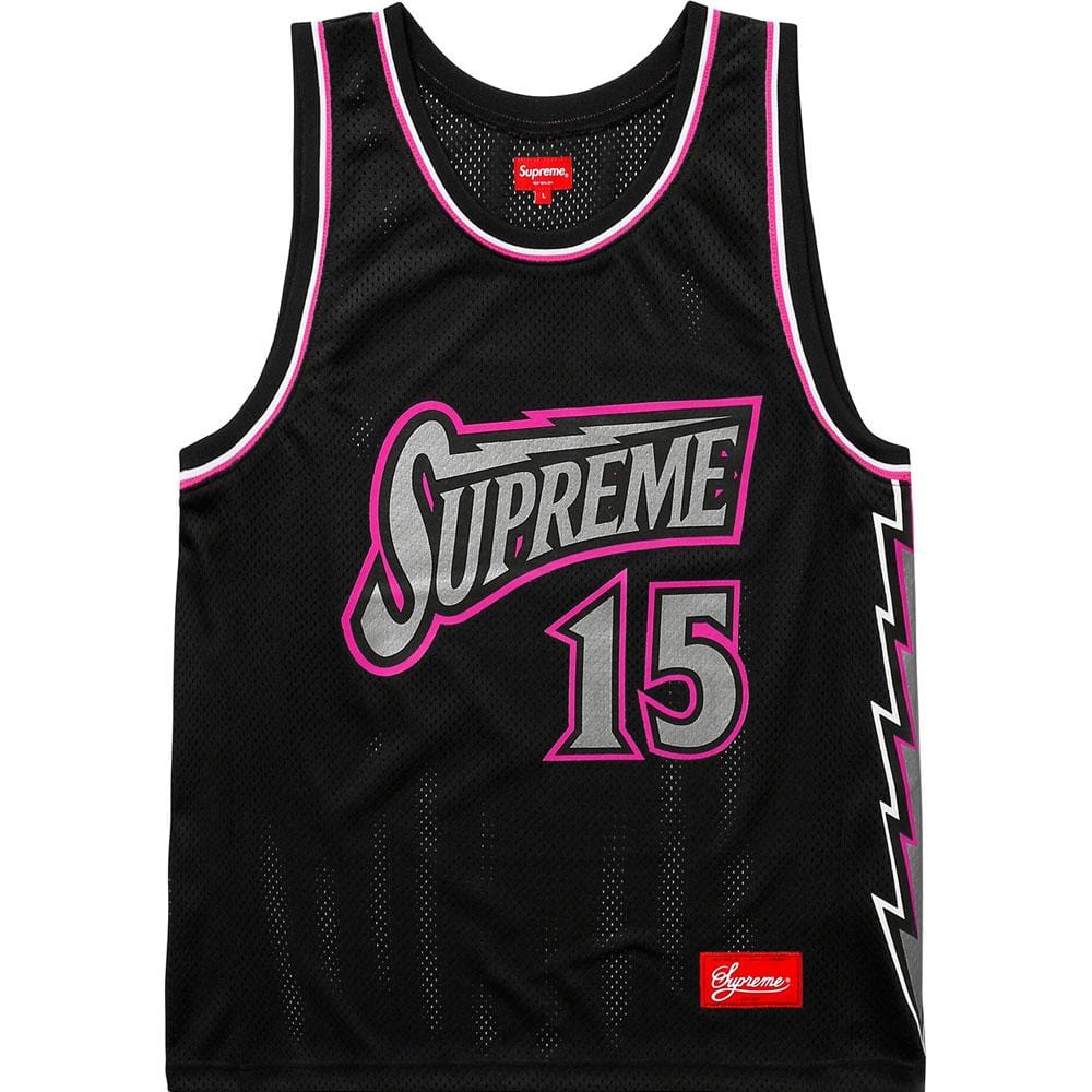 Supreme Bolt Basketball Jersey Black — XXS — Front View