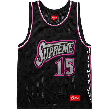 Supreme Bolt Basketball Jersey Black — XXS — Front View