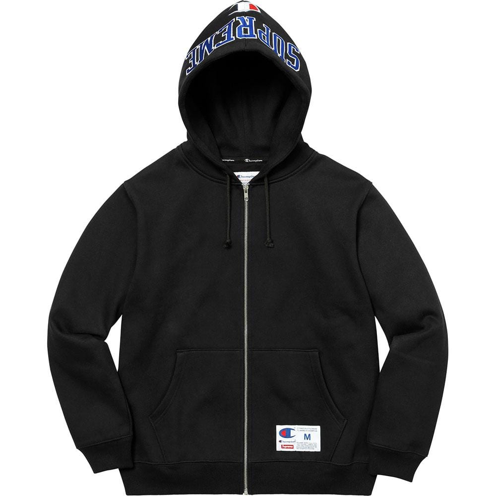 Supreme Champion Arc Logo Zip Up Sweat - Black — XXS — Front View