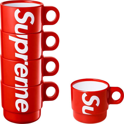 Supreme Stacking Cups (Set of 4) Red — Front View