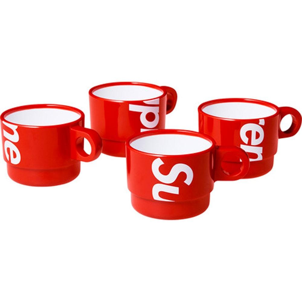 Supreme Stacking Cups (Set of 4) Red — Side View