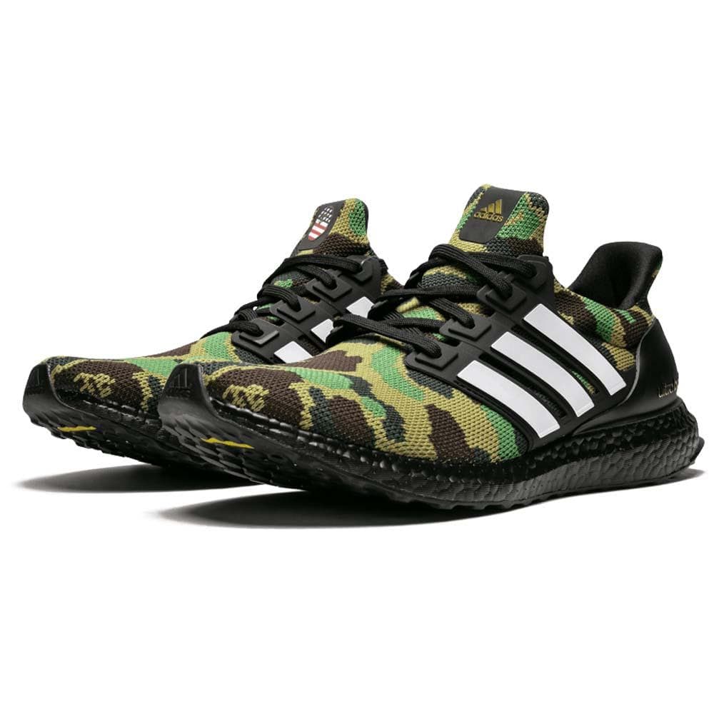 BAPE x adidas Ultra Boost Green Camo — UK 3.5 | EU 36 | US 4 — Side View