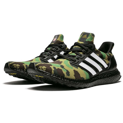 BAPE x adidas Ultra Boost Green Camo — UK 3.5 | EU 36 | US 4 — Side View