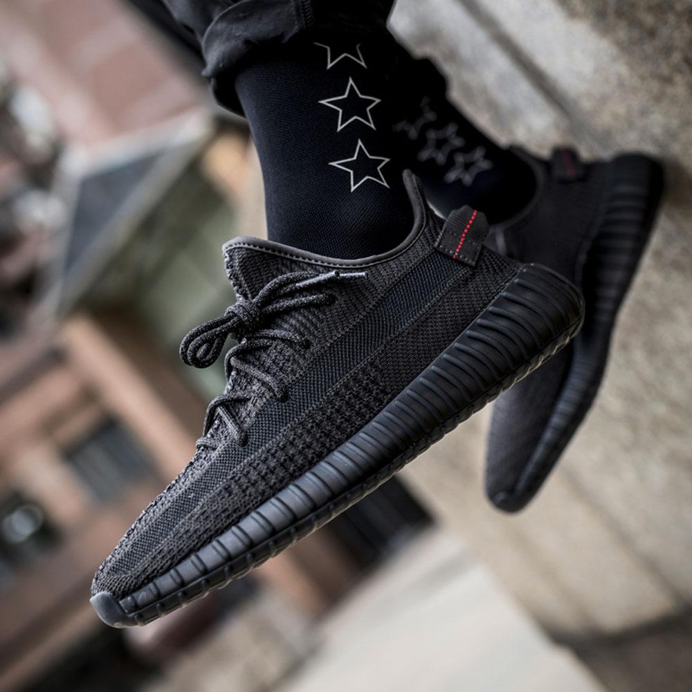 adidas Yeezy Boost 350 V2 Static Black Non-Reflective — 3 UK | 35.5 EU — Lifestyle View