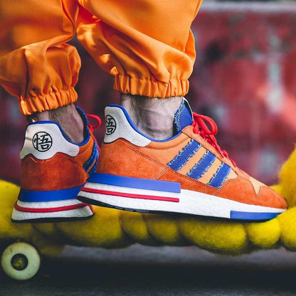 Dragon Ball Z x adidas ZX500 RM Goku — UK 3.5 | EU 36 | US 4 — Side View