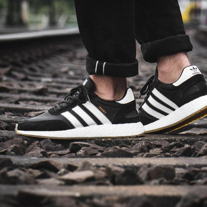 adidas Iniki Runner Core Black-Gum — UK 3.5 | EU 36 | US 4 — Back View