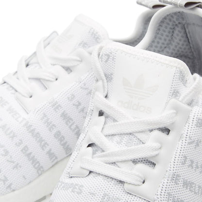 Adidas NMD_R1 White Blackout-Whiteout — UK 3.5 | EU 36 | US 4 — Top View
