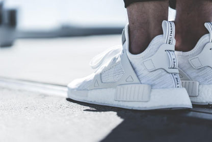 Adidas NMD_XR1 Primeknit White-Vintage White — UK 3.5 | EU 36 | US 4 — Side View