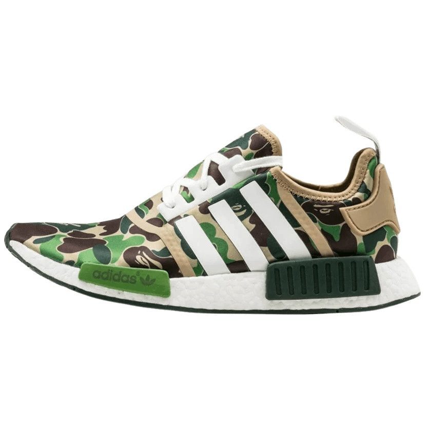 Bape x Adidas NMD_R1 Green Camo — UK 3.5 | EU 36 | US 4 — Front View