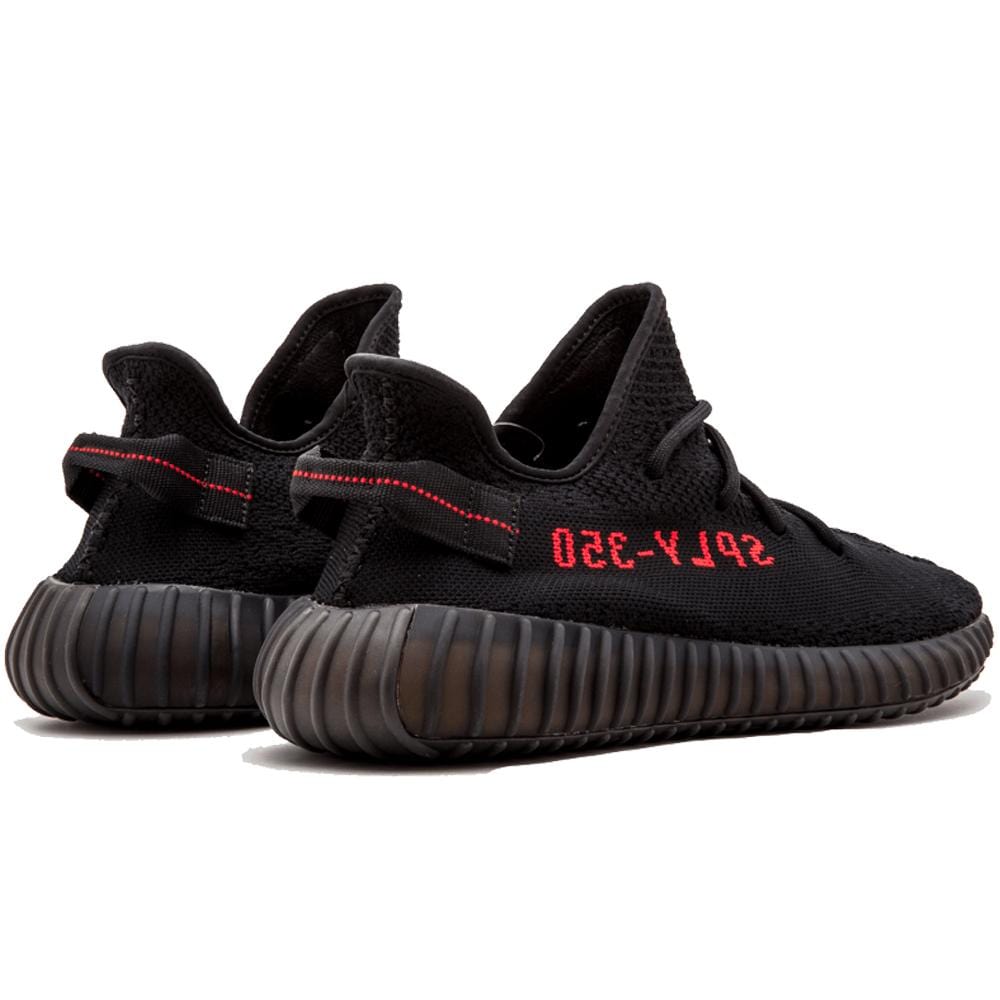 Adidas Yeezy Boost 350 V2 Core Black-Red — 3 UK | 35.5 EU — Back View