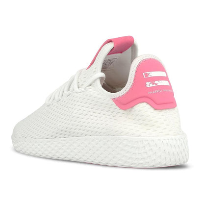 Pharrell Williams x adidas Tennis HU White-Semi Solar Pink — UK 3.5 | EU 36 | US 4 — Back View