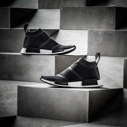Adidas NMD_CS1 Primeknit Core Black-White — UK 3.5 | EU 36 | US 4 — Top View