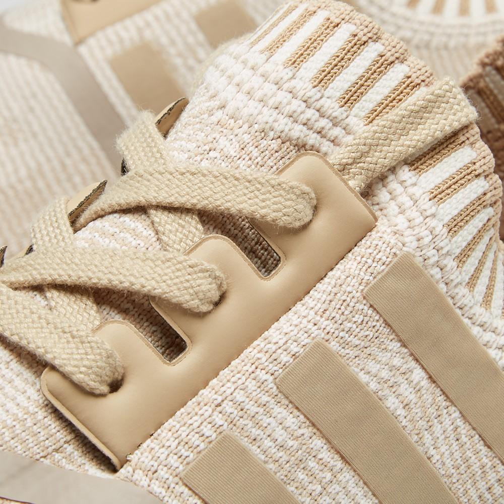 adidas NMD_R1 Primeknit Glitch Camo Linen Khaki-Off White — UK 3.5 | EU 36 | US 4 — Top View
