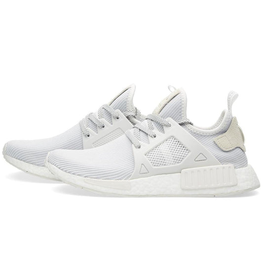 Adidas NMD_XR1 Primeknit White-Vintage White — UK 3.5 | EU 36 | US 4 — Front View