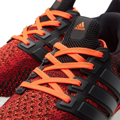 ADIDAS ULTRA BOOST M Core Black & Solar Red — UK 3.5 | EU 36 | US 4 — Detail View