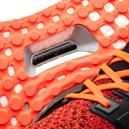 ADIDAS ULTRA BOOST M Core Black & Solar Red — UK 3.5 | EU 36 | US 4 — Top View