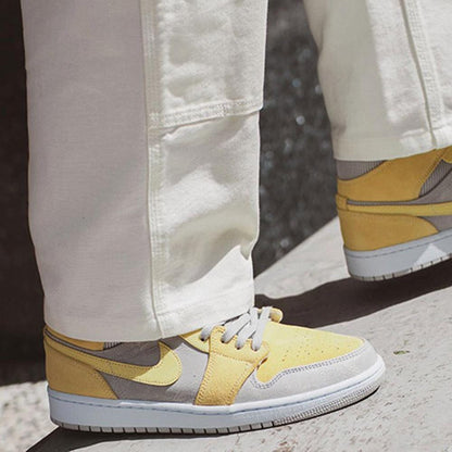 Air Jordan 1 Mid SE Grey Fog Lemon Wash — UK 3 | EU 35.5 | US 3.5 — Detail View
