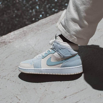 Air Jordan 1 Mid SE 'Sail Light Blue' — UK 3 | EU 35.5 | US 3.5 — Lifestyle View