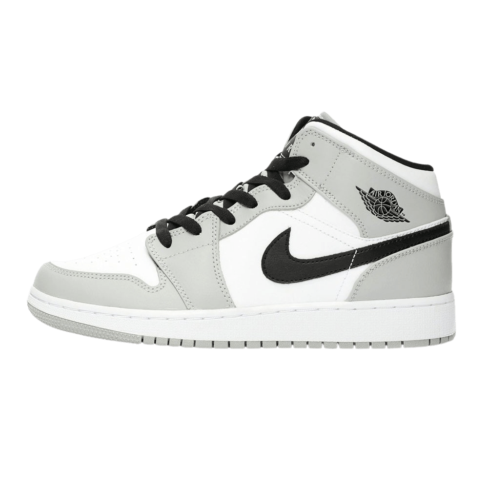 Air Jordan 1 Mid GS "Light Smoke Grey" — 2 UK | 34 EU — Front View