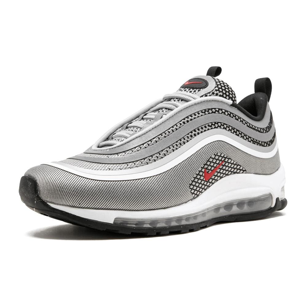 Nike Air Max 97 Ultra Metallic Silver-Varsity Red — UK 3 | EU 35.5 | US 3.5 — Top View