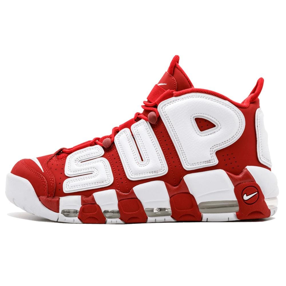 Supreme X Nike Air More Uptempo "Varsity Red" — UK 3 | EU 35.5 | US 3.5 — Front View