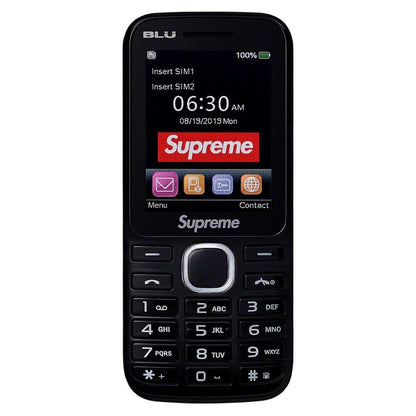 Supreme BLU Burner Mobile Phone Black (FW19) — Front View