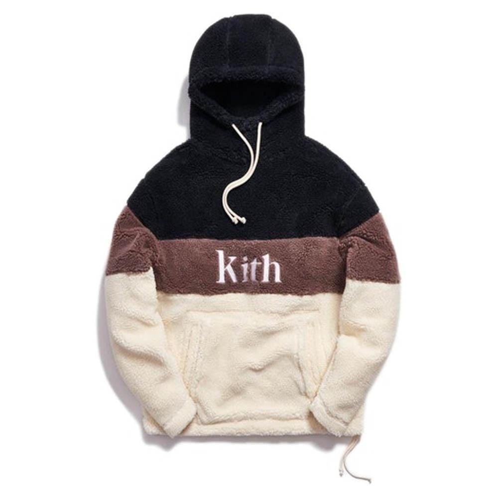 Kith Sherpa Double Pocket Hoodie Mauve — XXS — Front View