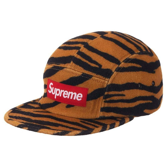 Supreme Wool Camp Cap SS19 Tiger Stripe — Front View