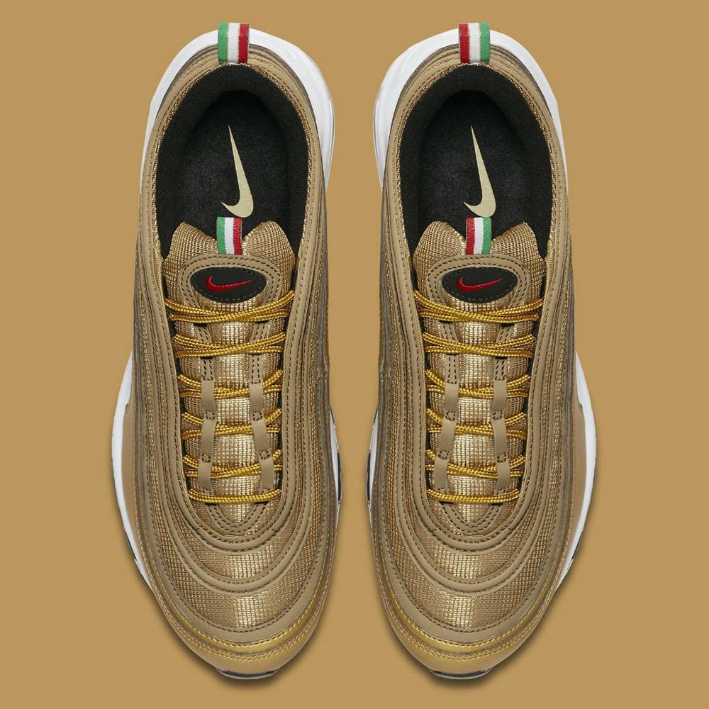Nike Air Max 97 OG Gold "Italy" — UK 3 | EU 35.5 | US 3.5 — Lifestyle View
