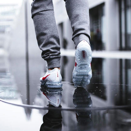 Nike Air Vapormax Flyknit Pure Platinum-University Red — UK 3 | EU 35.5 | US 3.5 — Alternate View 7