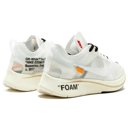 OFF-WHITE x Nike Zoom Fly "White-White-Muslin" — UK 3 | EU 35.5 | US 3.5 — Side View