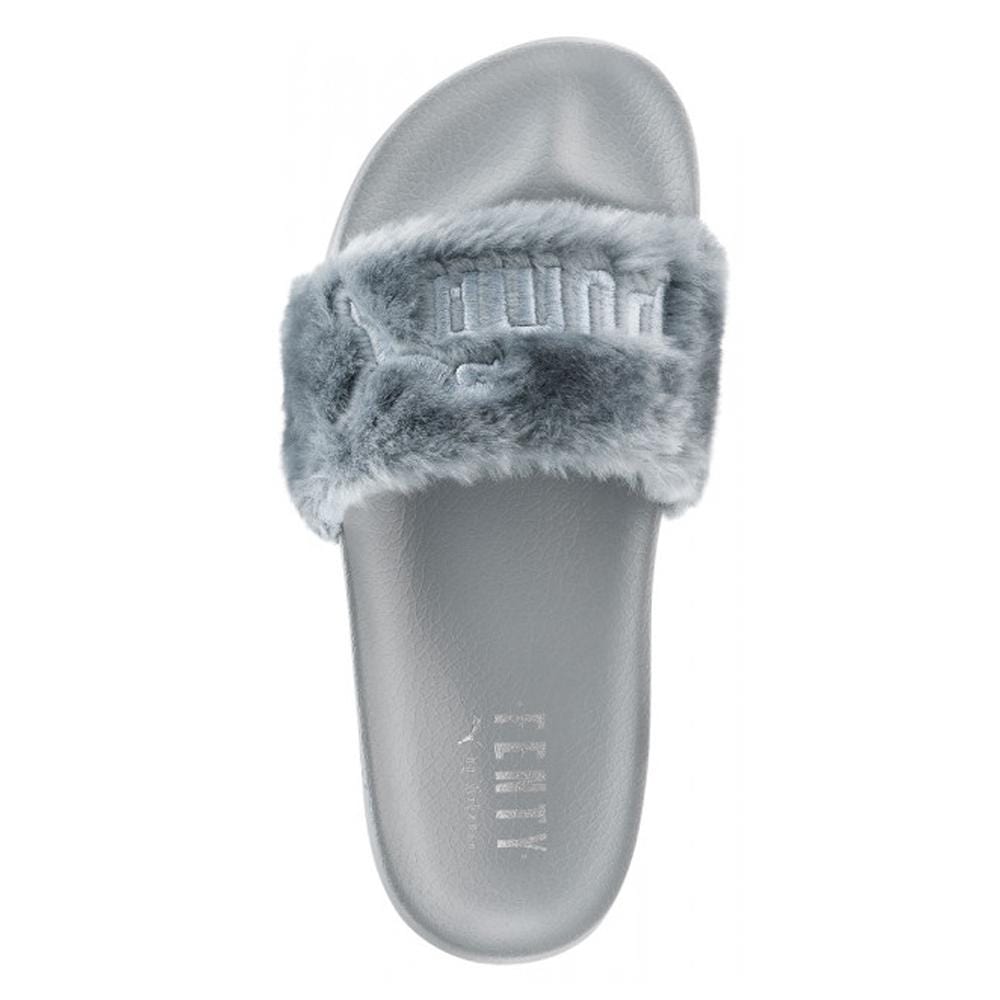 Puma Leadcat Fenty Fur Slide Quarry by Rihanna — UK 3 | EU 35.5 | US 5.5 — Lifestyle View