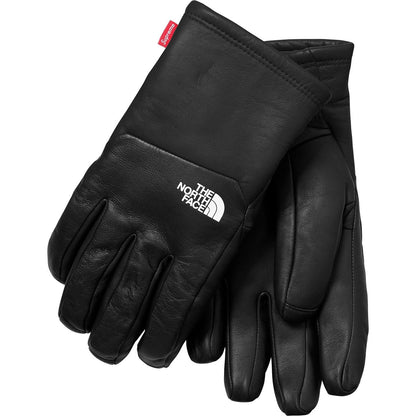 Supreme-The North Face Leather Gloves - Black — Front View