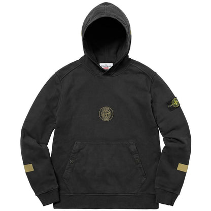 Supreme-Stone Island Hooded Sweatshirt - Black — XXS — Front View